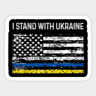 Ukrainian American Flag Sticker